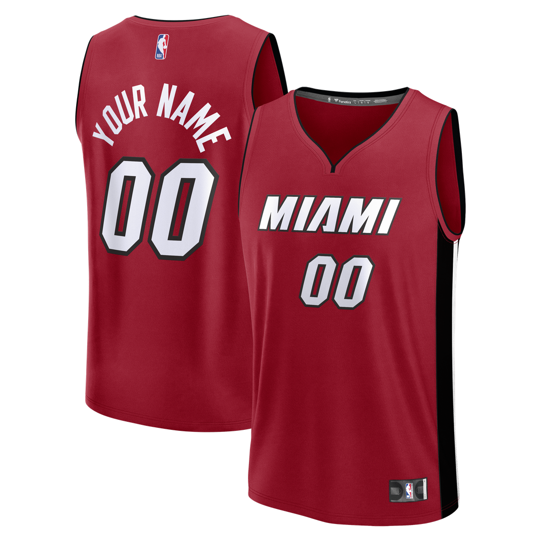 Miami Heat Fanatics Fast Break Custom Jersey - Icon Edition - Red Official NBA Team Apparel Basketball Fan Gear
