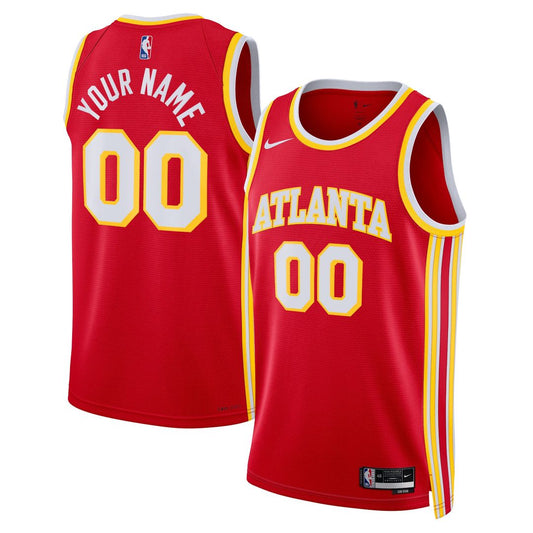 Atlanta Hawks Nike Unisex Swingman Custom Jersey Red - Icon Edition Official NBA Team Apparel Basketball Fan Gear