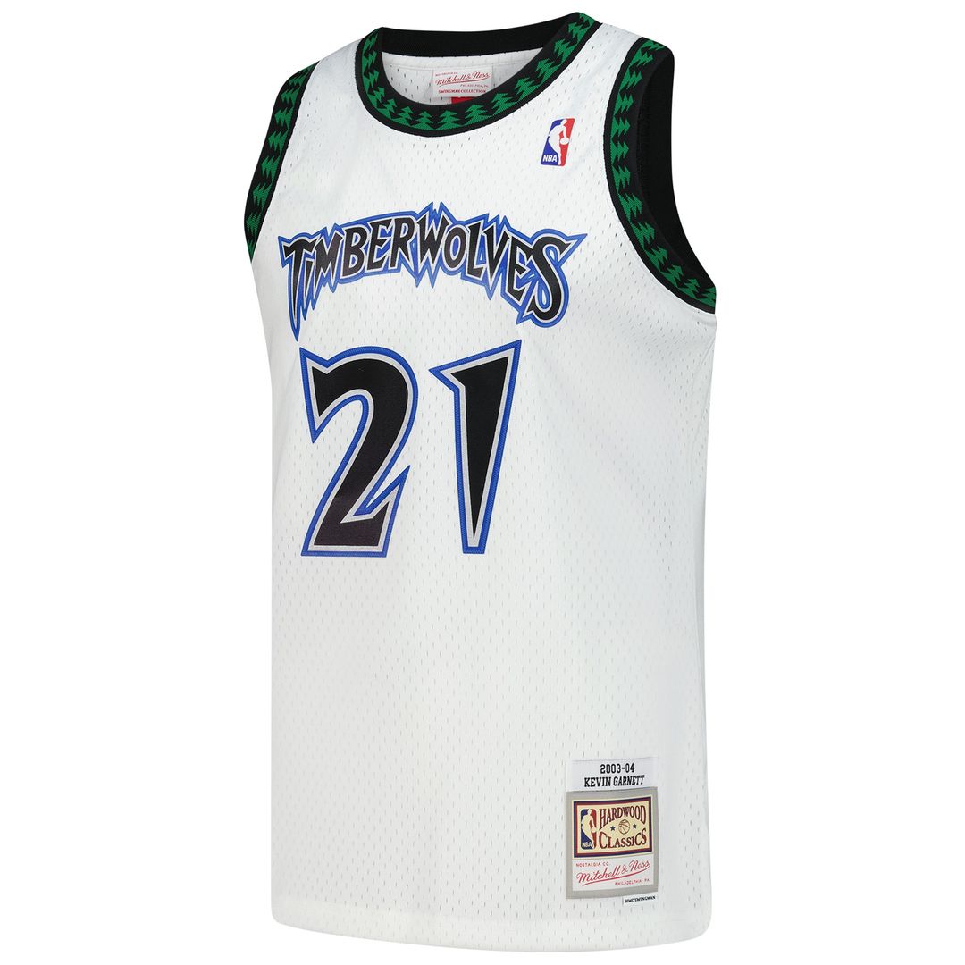 Kevin Garnett Minnesota Timberwolves Mitchell & Ness Hardwood Classics Swingman Jersey - White Official NBA Team Apparel Basketball Fan Gear