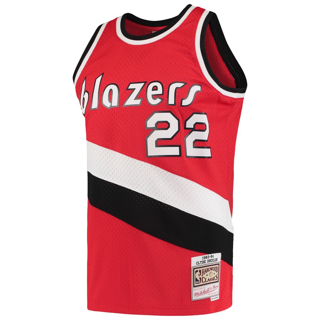 Clyde Drexler Portland Trail Blazers Mitchell & Ness 1983/84 Hardwood Classics Swingman Jersey - Red Official NBA Team Apparel Basketball Fan Gear