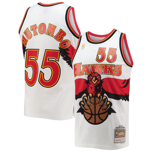 Dikembe Mutombo Atlanta Hawks Mitchell & Ness 1996/97 Hardwood Classics Swingman Jersey - White Official NBA Team Apparel Basketball Fan Gear