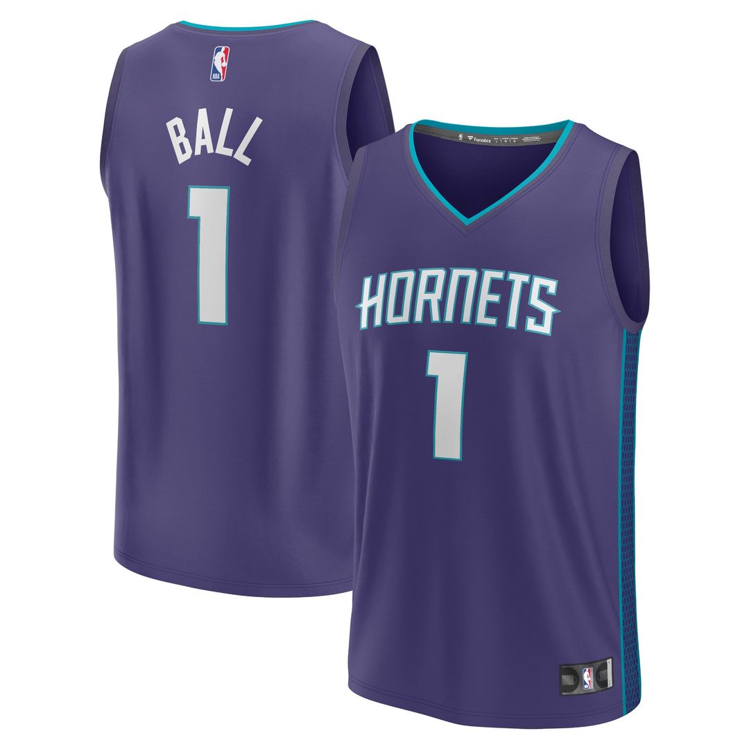 LaMelo Ball Charlotte Hornets Fanatics Fast Break Replica Player Jersey - Statement Edition - Purple Official NBA Team Apparel Basketball Fan Gear