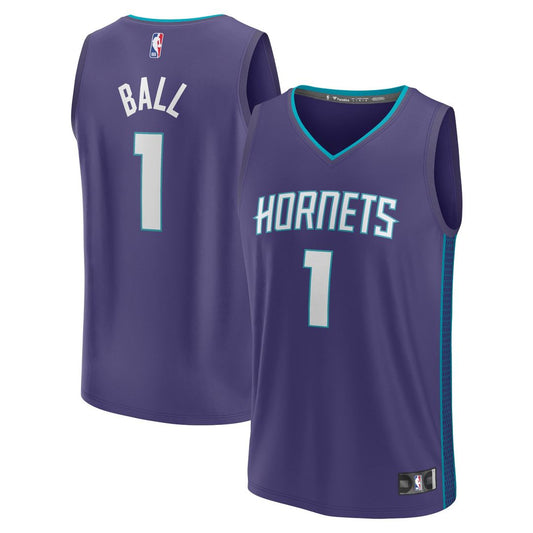 LaMelo Ball Charlotte Hornets Fanatics Fast Break Replica Player Jersey - Statement Edition - Purple Official NBA Team Apparel Basketball Fan Gear