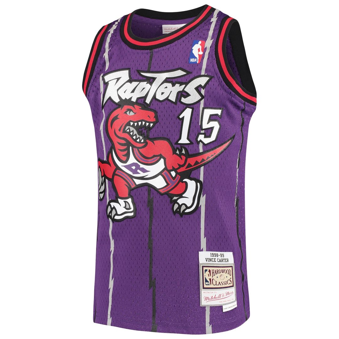 Vince Carter Toronto Raptors Mitchell & Ness Youth 1998/99 Hardwood Classics Swingman Throwback Jersey - Purple Official NBA Team Apparel Basketball F