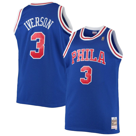 Allen Iverson Philadelphia 76ers Mitchell & Ness 1996/97 Big & Tall Hardwood Classics Swingman Jersey - Royal Official NBA Team Apparel Basketball Fan
