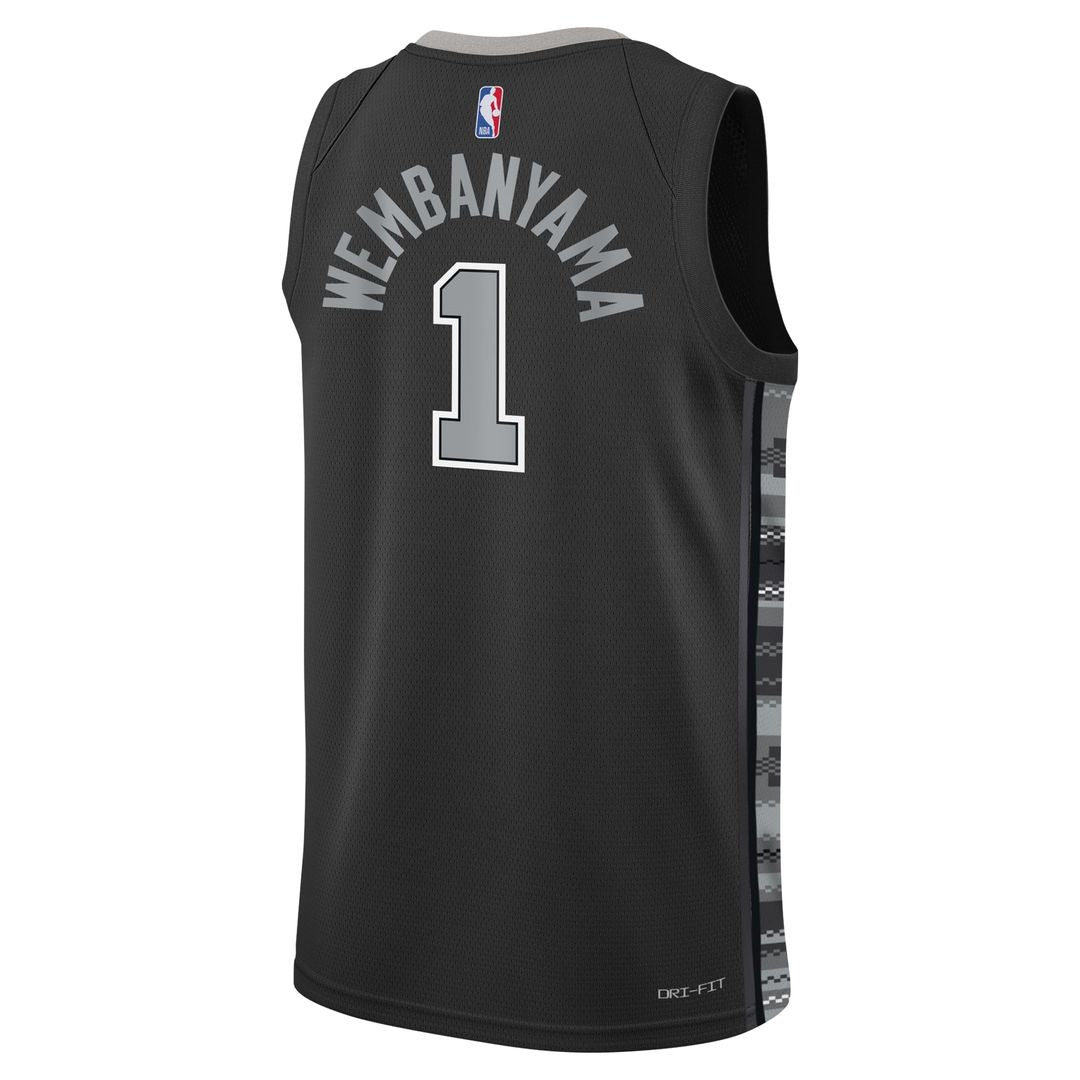 Victor Wembanyama San Antonio Spurs Jordan Brand Youth Swingman Jersey - Statement Edition - Black Official NBA Team Apparel Basketball Fan Gear