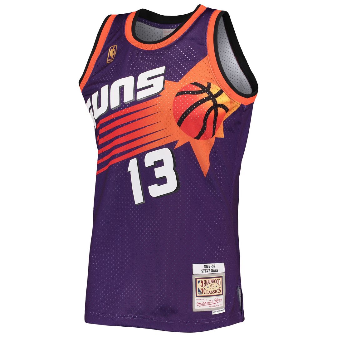 Steve Nash Phoenix Suns Mitchell & Ness 1996/97 Hardwood Classics Swingman Jersey - Purple Official NBA Team Apparel Basketball Fan Gear