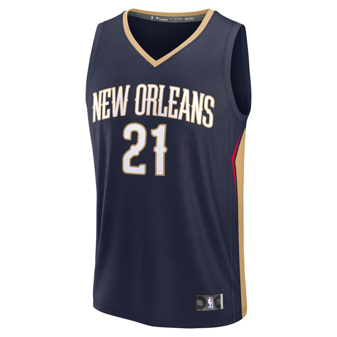 Yves Missi New Orleans Pelicans Fanatics 2024 NBA Draft Fast Break Player Jersey - Icon Edition - Navy Official NBA Team Apparel Basketball Fan Gear