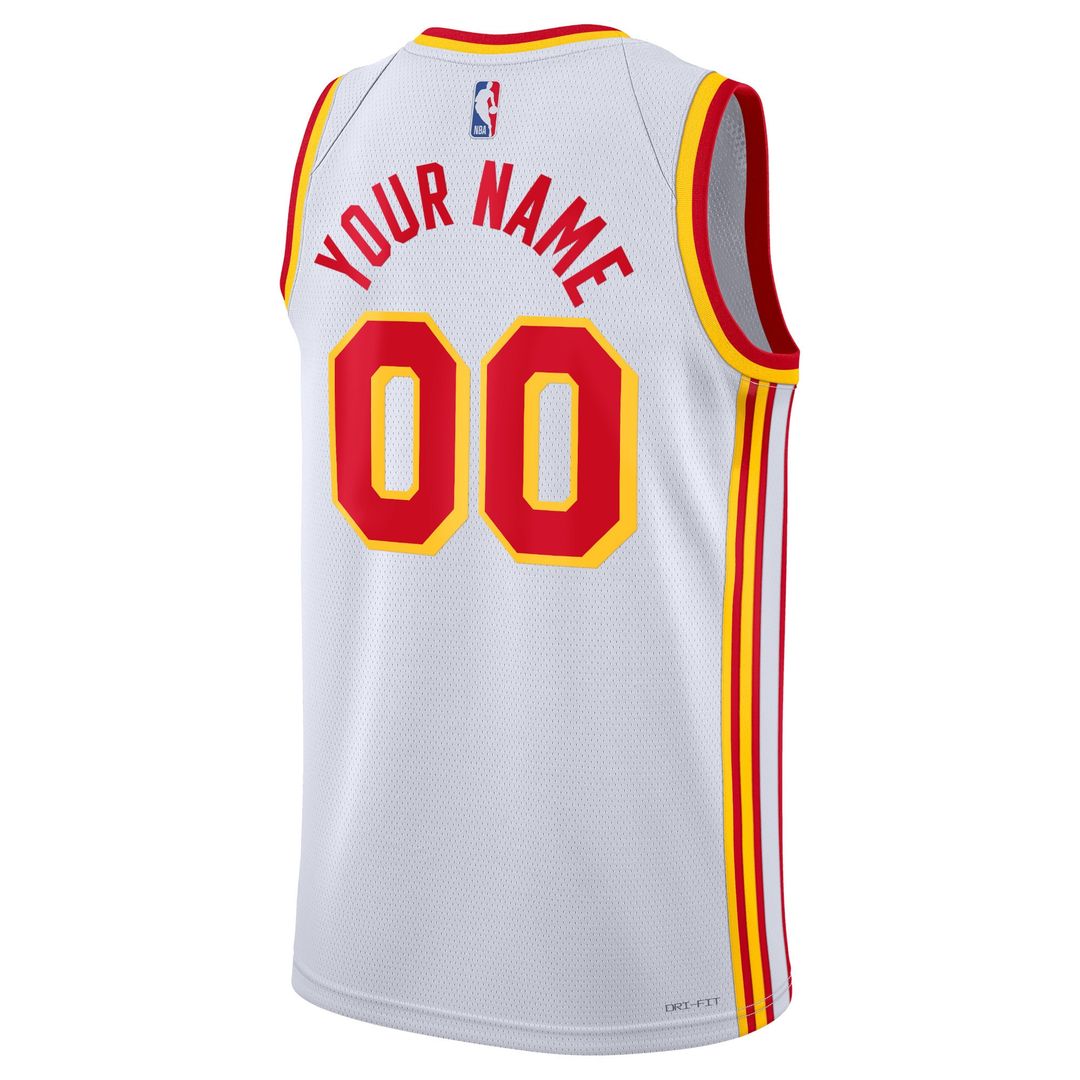 Atlanta Hawks Nike Unisex Swingman Custom Jersey White - Association Edition Official NBA Team Apparel Basketball Fan Gear
