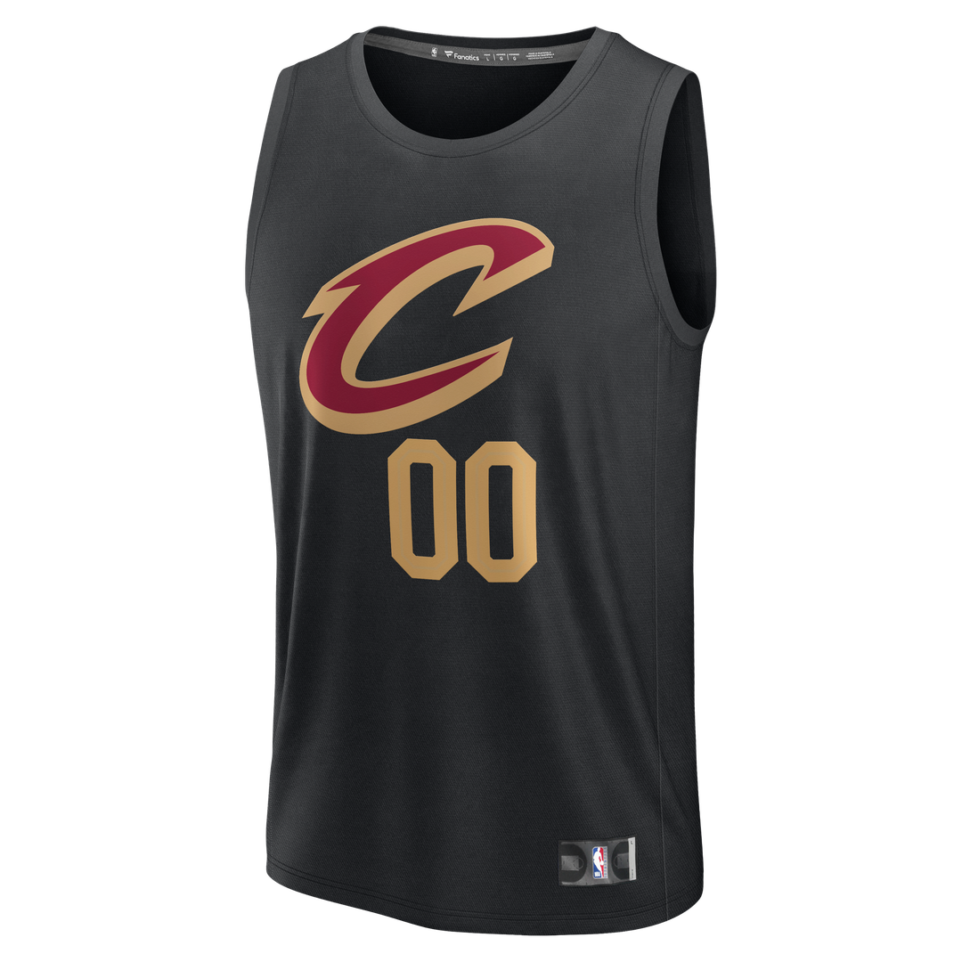 Cleveland Cavaliers Fanatics Youth Fast Break Custom Jersey - Statement Edition - Black Official NBA Team Apparel Basketball Fan Gear