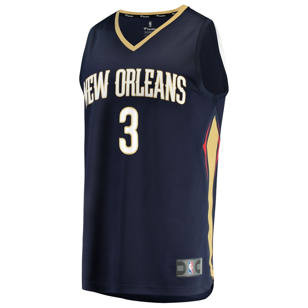 Jordan Poole New Orleans Pelicans Fanatics Fast Break Replica Jersey - Navy - Icon Edition Official NBA Team Apparel Basketball Fan Gear