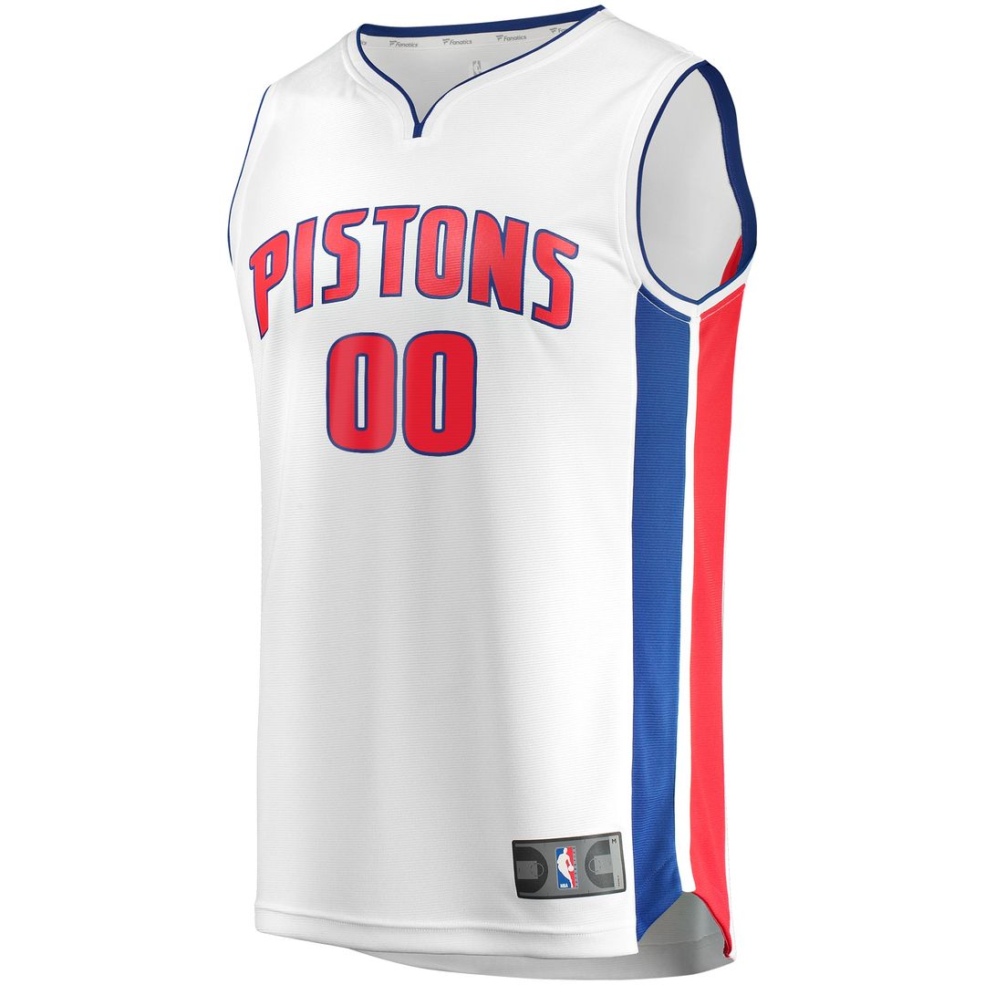 Detroit Pistons Fanatics Fast Break Custom Replica Jersey White - Association Edition Official NBA Team Apparel Basketball Fan Gear