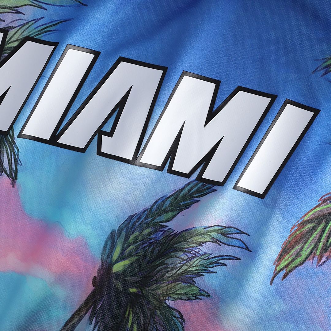 Miami Heat NBA & KidSuper Studios by Fanatics Unisex Hometown Jersey - Blue Official NBA Team Apparel Basketball Fan Gear