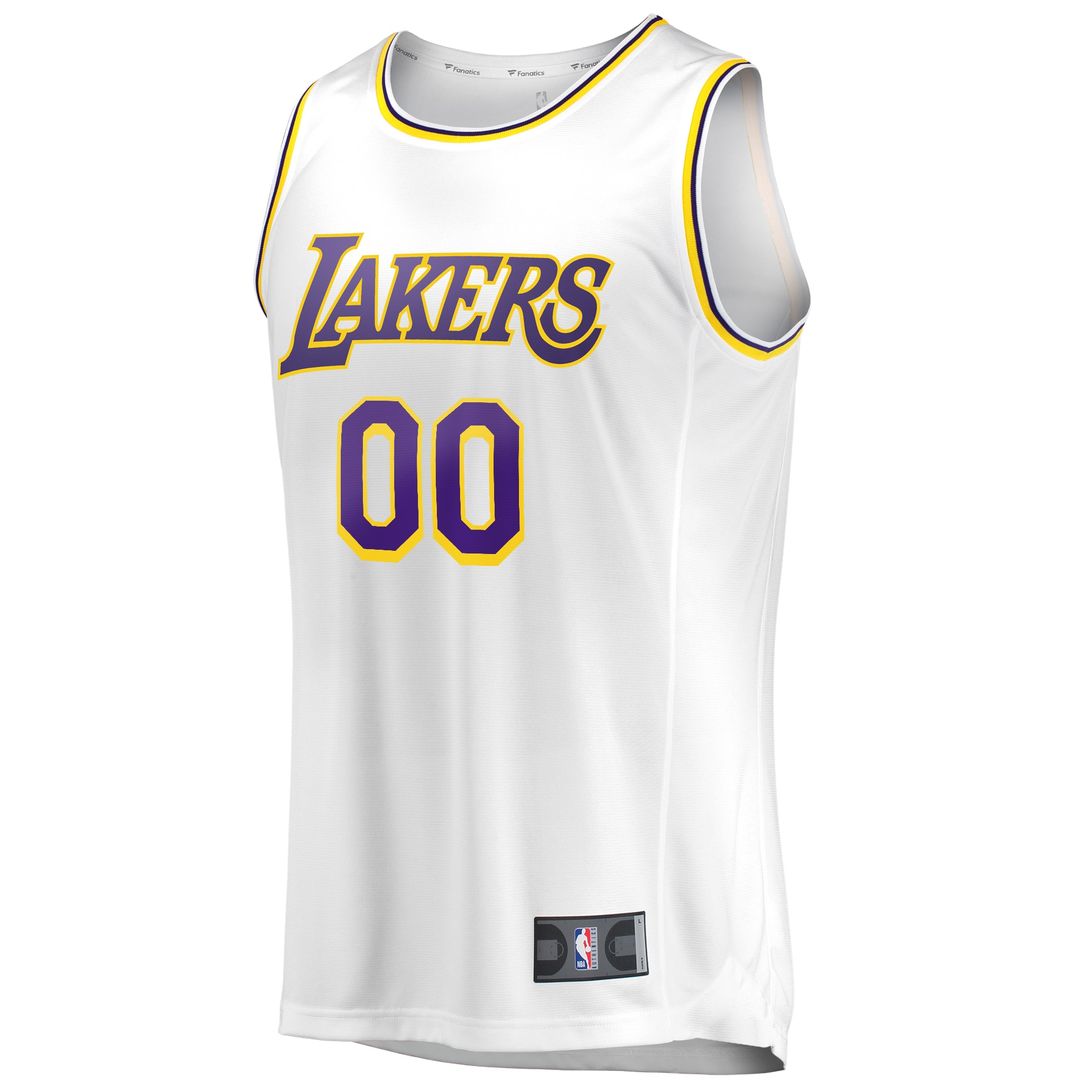 Los Angeles Lakers Fanatics Fast Break Custom Replica Jersey - Association Edition - White Official NBA Team Apparel Basketball Fan Gear