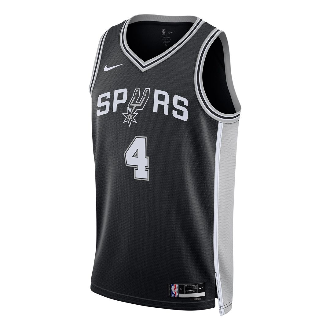 De'Aaron Fox San Antonio Spurs Nike Unisex Swingman Player Jersey - Icon Edition - Black Official NBA Team Apparel Basketball Fan Gear