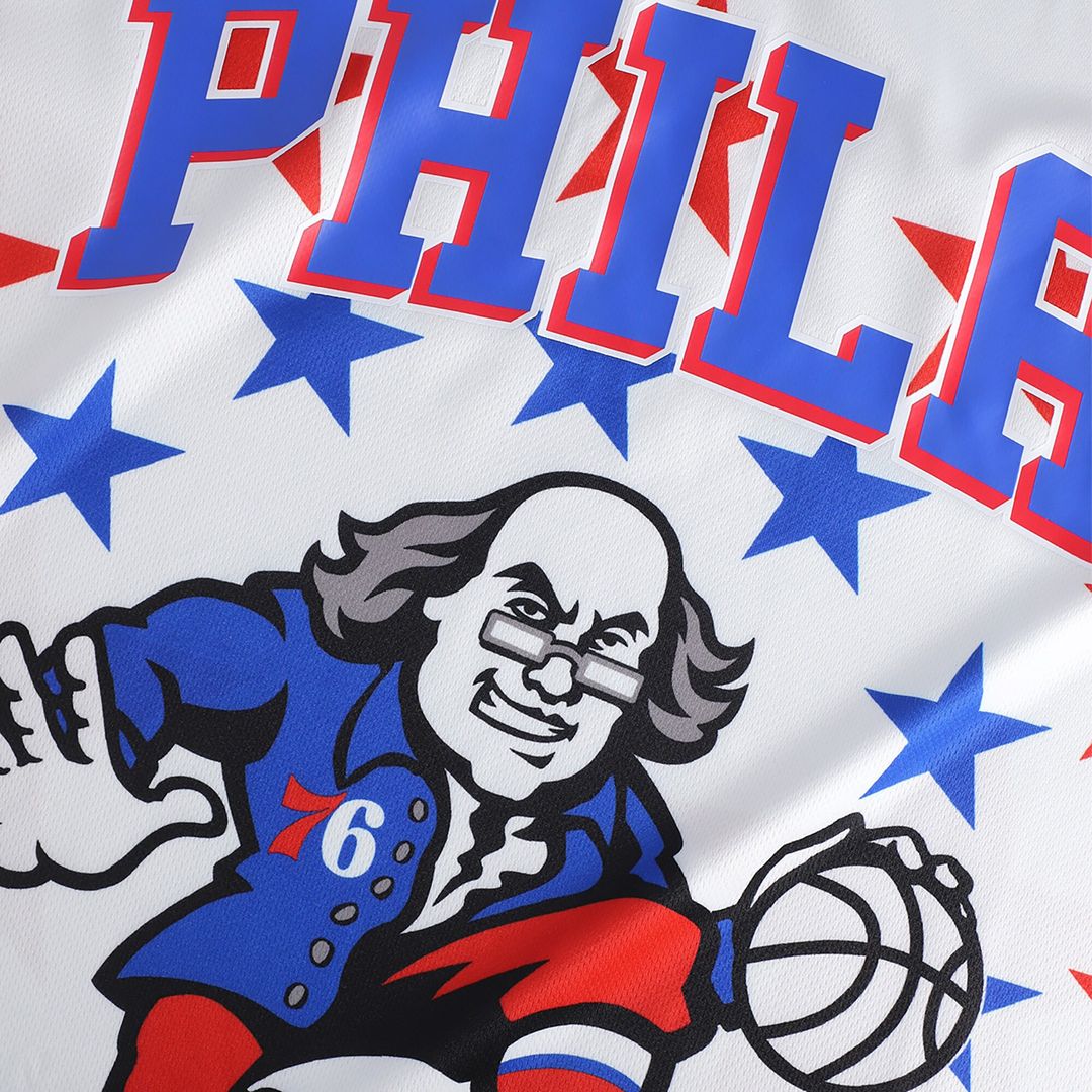 Philadelphia 76ers NBA & KidSuper Studios by Fanatics Unisex Hometown Jersey - White Official NBA Team Apparel Basketball Fan Gear