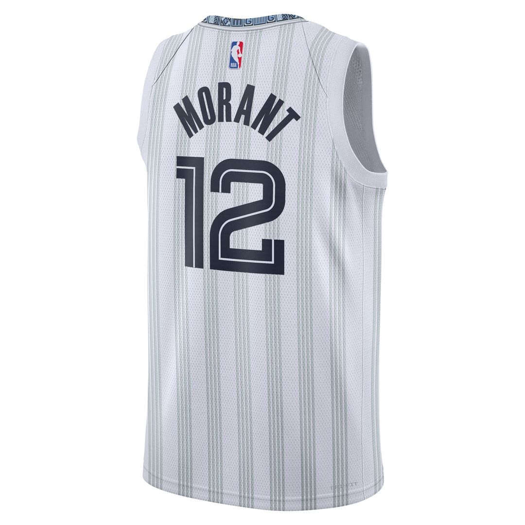 Ja Morant Memphis Grizzlies Nike Unisex 2025/26 Swingman Jersey - White - City Edition Official NBA Team Apparel Basketball Fan Gear