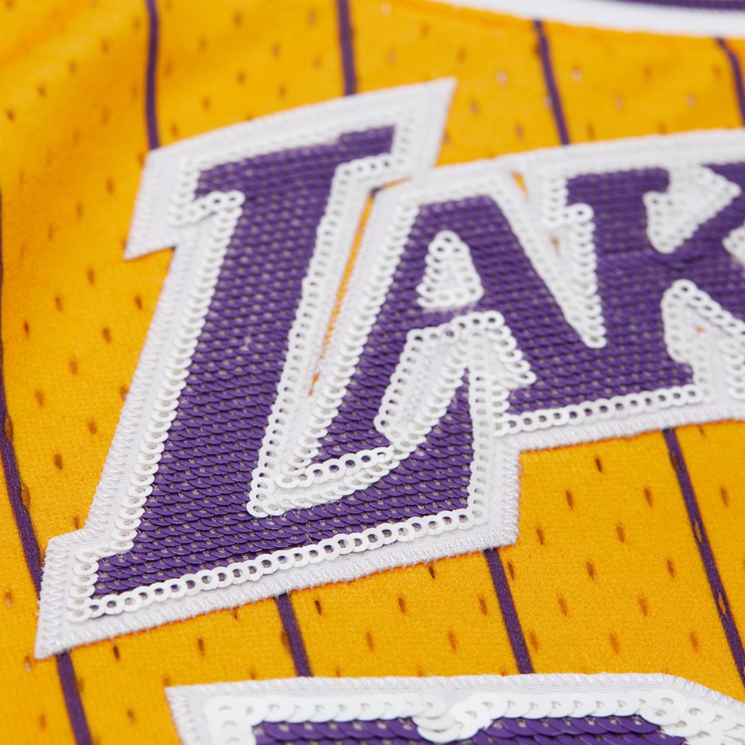Magic Johnson Los Angeles Lakers Mitchell & Ness x DANNIJO Women's Fashion Cropped Basketball Jersey - Yellow Official NBA Team Apparel Basketball Fan