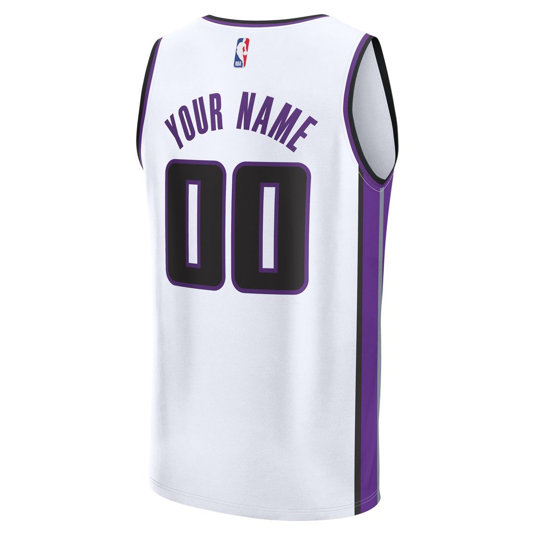 Sacramento Kings Fanatics Fast Break Custom Jersey - Association Edition - White Official NBA Team Apparel Basketball Fan Gear