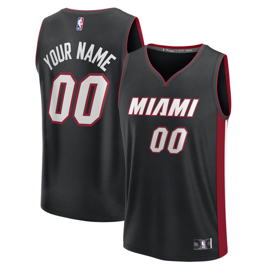 Miami Heat Fanatics Fast Break Custom Jersey - Icon Edition - Black Official NBA Team Apparel Basketball Fan Gear