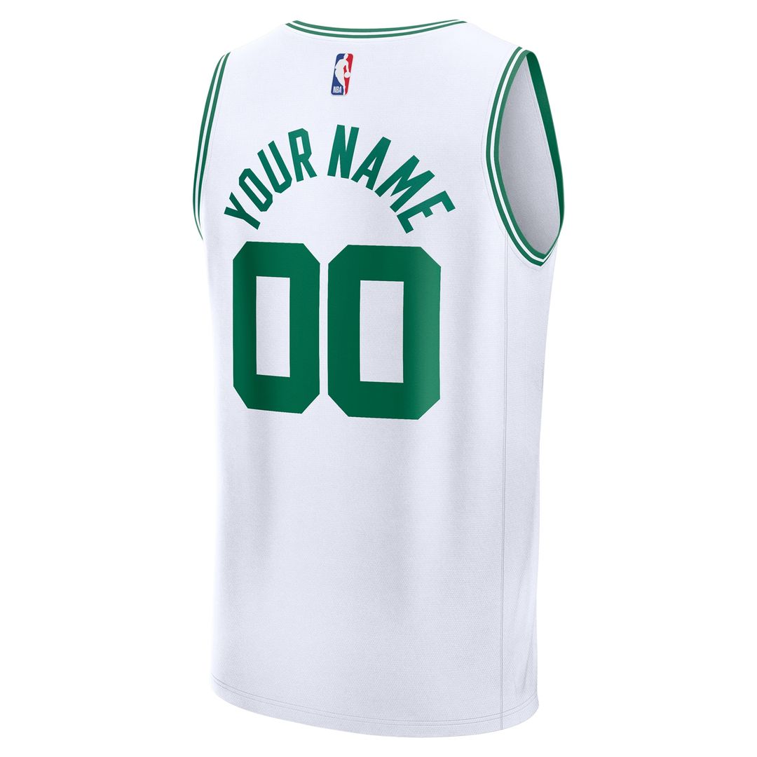 Boston Celtics Fanatics Fast Break Custom Jersey - Association Edition - White Official NBA Team Apparel Basketball Fan Gear
