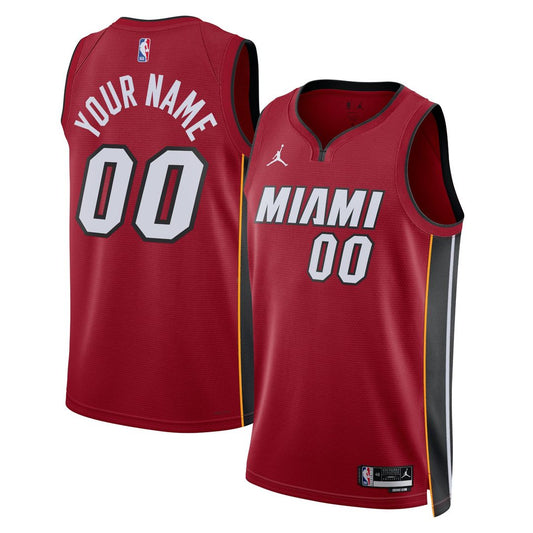 Miami Heat Jordan Brand Unisex 2022/23 Swingman Custom Jersey - Statement Edition - Red Official NBA Team Apparel Basketball Fan Gear