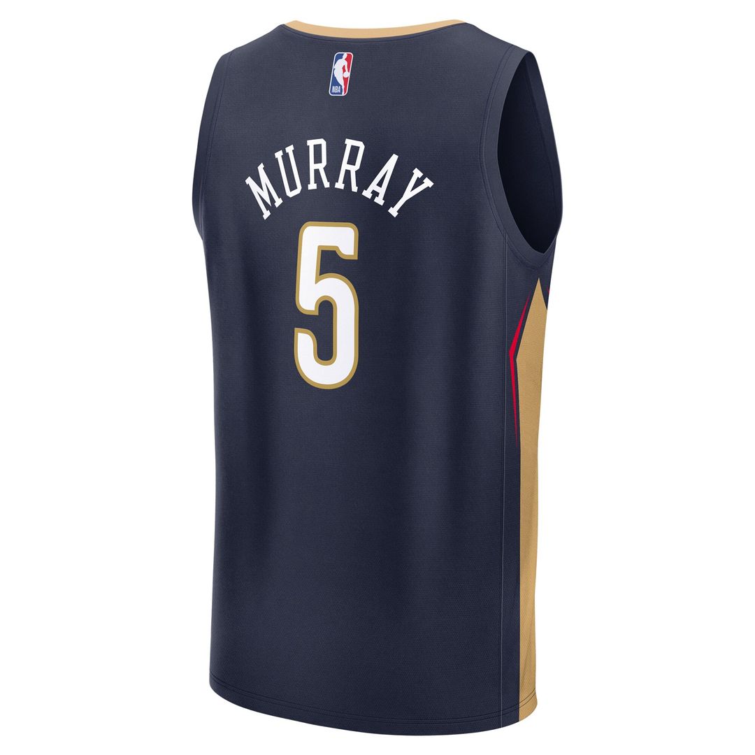 Dejounte Murray New Orleans Pelicans Fanatics Fast Break Replica Player Jersey - Icon Edition - Navy Official NBA Team Apparel Basketball Fan Gear