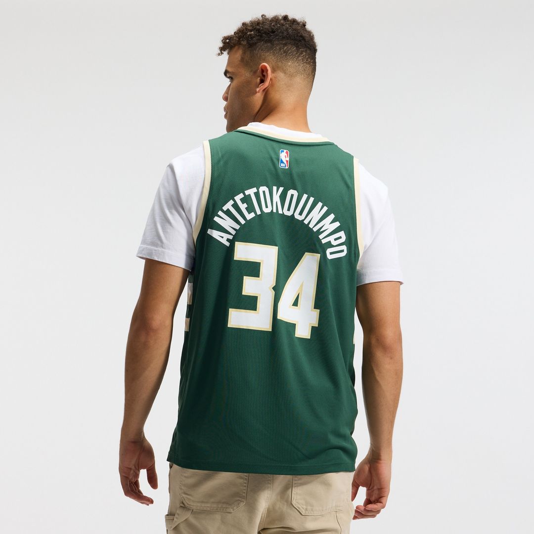 Giannis Antetokounmpo Milwaukee Bucks Fanatics Fast Break Replica Player Jersey - Icon Edition - Hunter Green Official NBA Team Apparel Basketball Fan