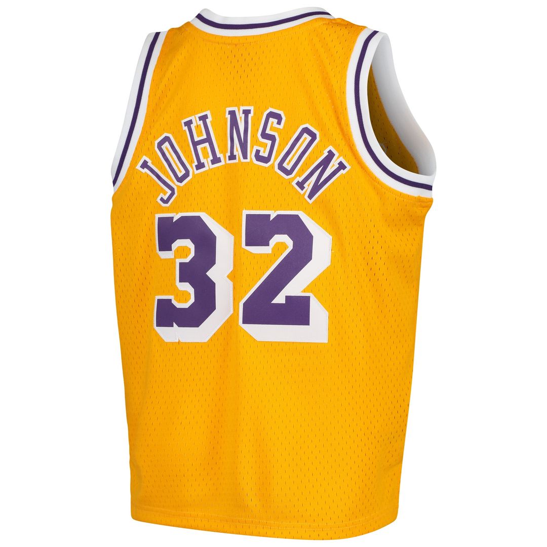 Magic Johnson Los Angeles Lakers Mitchell & Ness Youth Swingman Throwback Jersey - Gold Official NBA Team Apparel Basketball Fan Gear