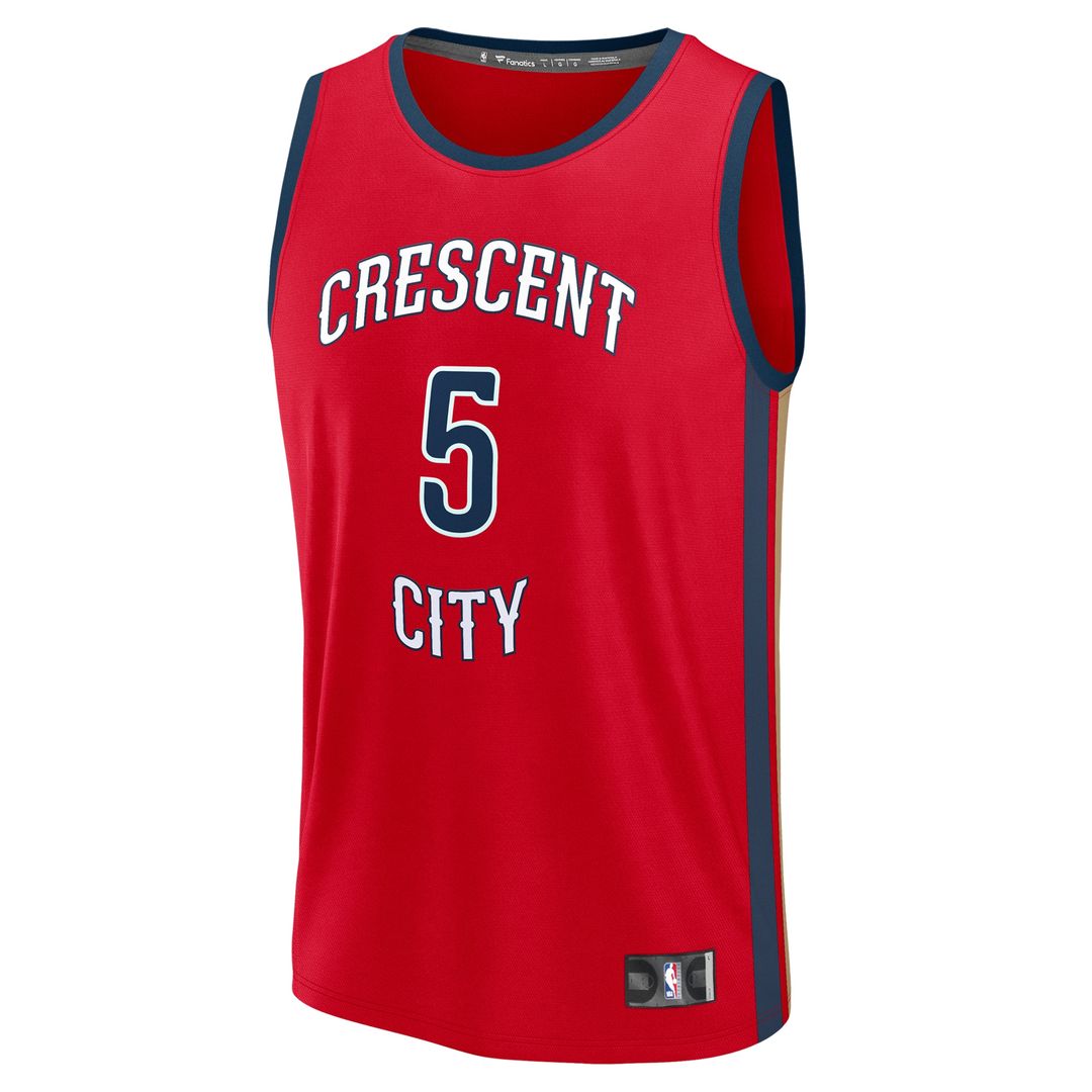Dejounte Murray New Orleans Pelicans Fanatics Youth Fast Break Replica Player Jersey - Statement Edition - Red Official NBA Team Apparel Basketball Fa