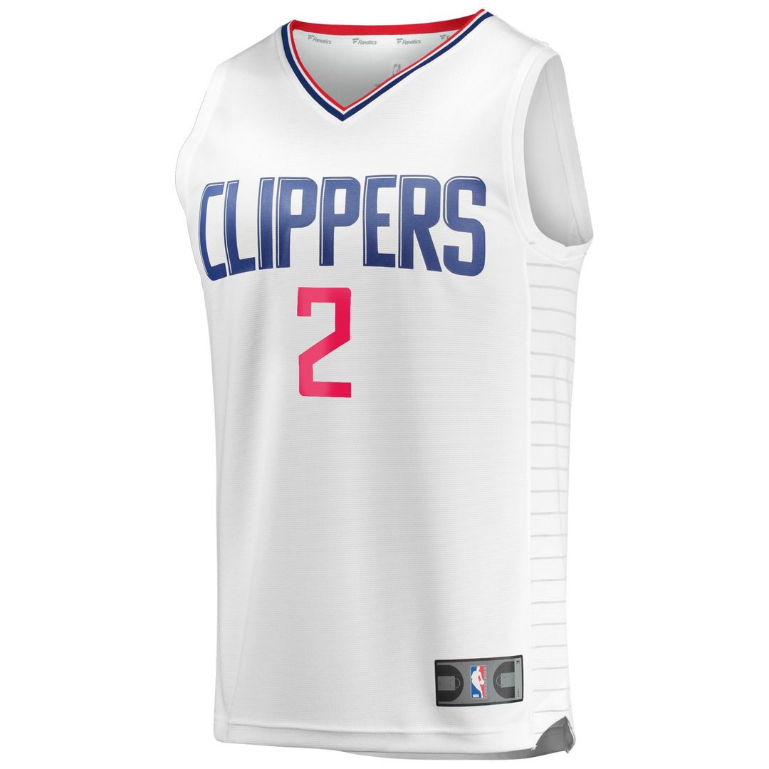 Kawhi Leonard LA Clippers Fanatics Fast Break Replica Player Jersey - White - Association Edition Official NBA Team Apparel Basketball Fan Gear