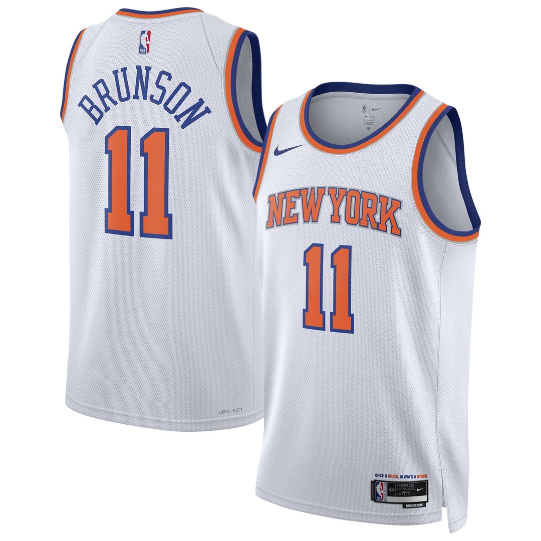 Jalen Brunson New York Knicks Nike Unisex Swingman Jersey - Association Edition - White Official NBA Team Apparel Basketball Fan Gear
