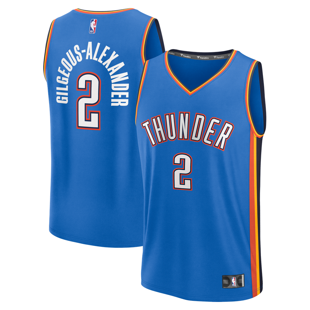 Shai Gilgeous-Alexander Oklahoma City Thunder Fanatics Fast Break Replica Player Jersey - Icon Edition - Blue Official NBA Team Apparel Basketball Fan
