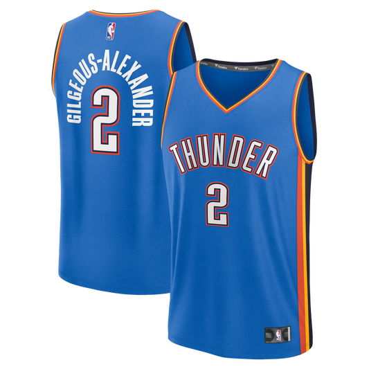 Shai Gilgeous-Alexander Oklahoma City Thunder Fanatics Fast Break Replica Player Jersey - Icon Edition - Blue Official NBA Team Apparel Basketball Fan
