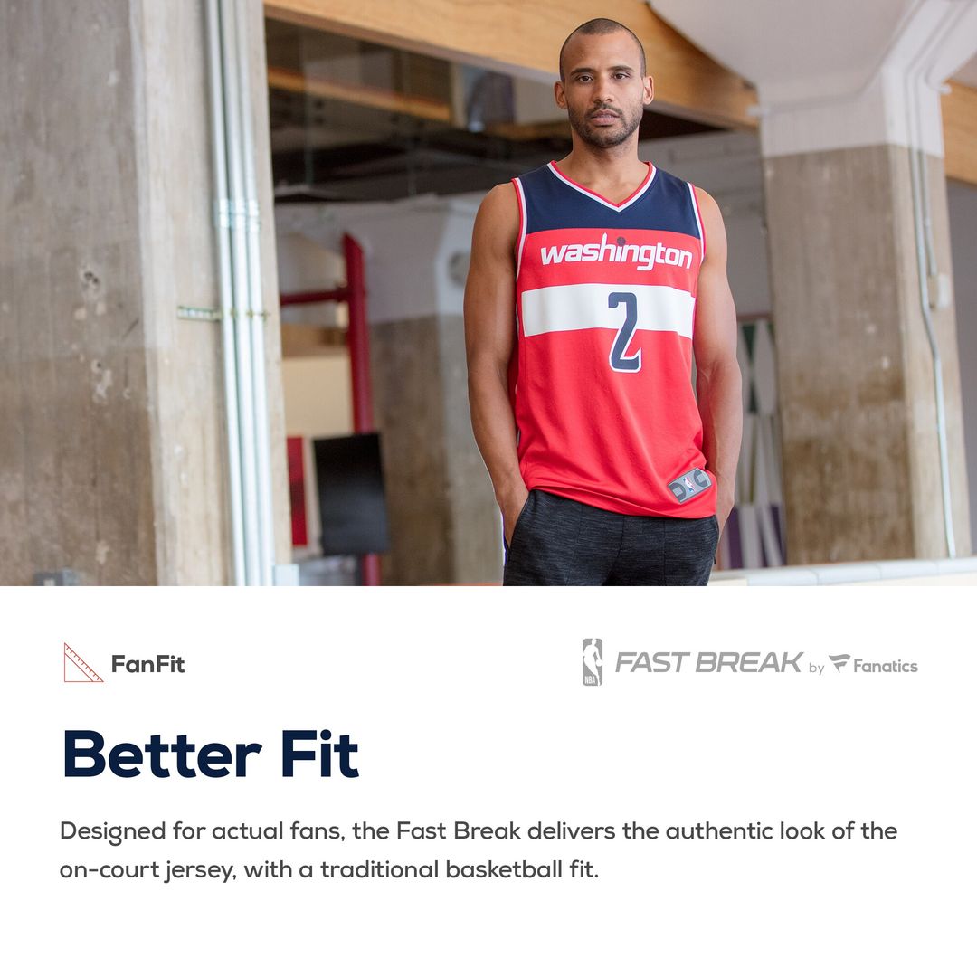 Washington Wizards Fanatics Youth Fast Break Custom Replica Jersey Red - Icon Edition Official NBA Team Apparel Basketball Fan Gear
