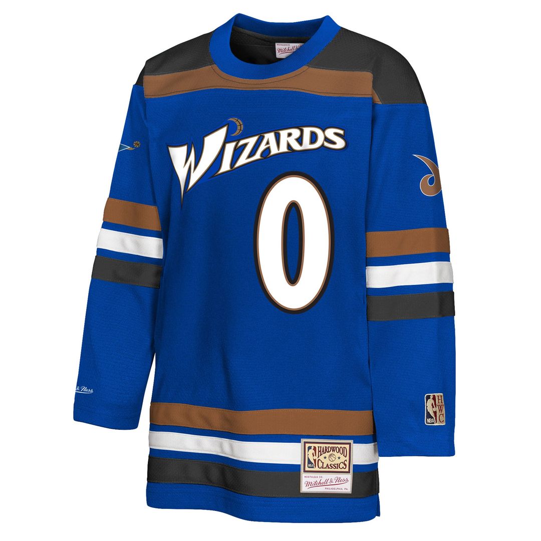 Gilbert Arenas Washington Wizards Mitchell & Ness Youth Maxxed Out 2.0 Fashion Hockey Jersey - Blue Official NBA Team Apparel Basketball Fan Gear