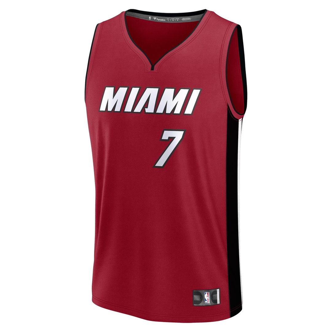 Kel'el Ware Miami Heat Fanatics Fast Break Player Jersey - Statement Edition - Red Official NBA Team Apparel Basketball Fan Gear