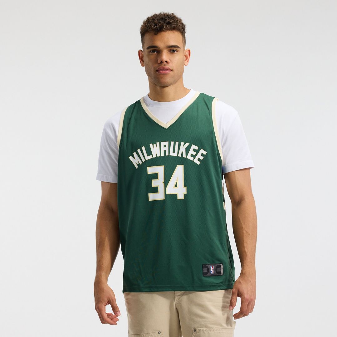 Giannis Antetokounmpo Milwaukee Bucks Fanatics Fast Break Replica Player Jersey - Icon Edition - Hunter Green Official NBA Team Apparel Basketball Fan