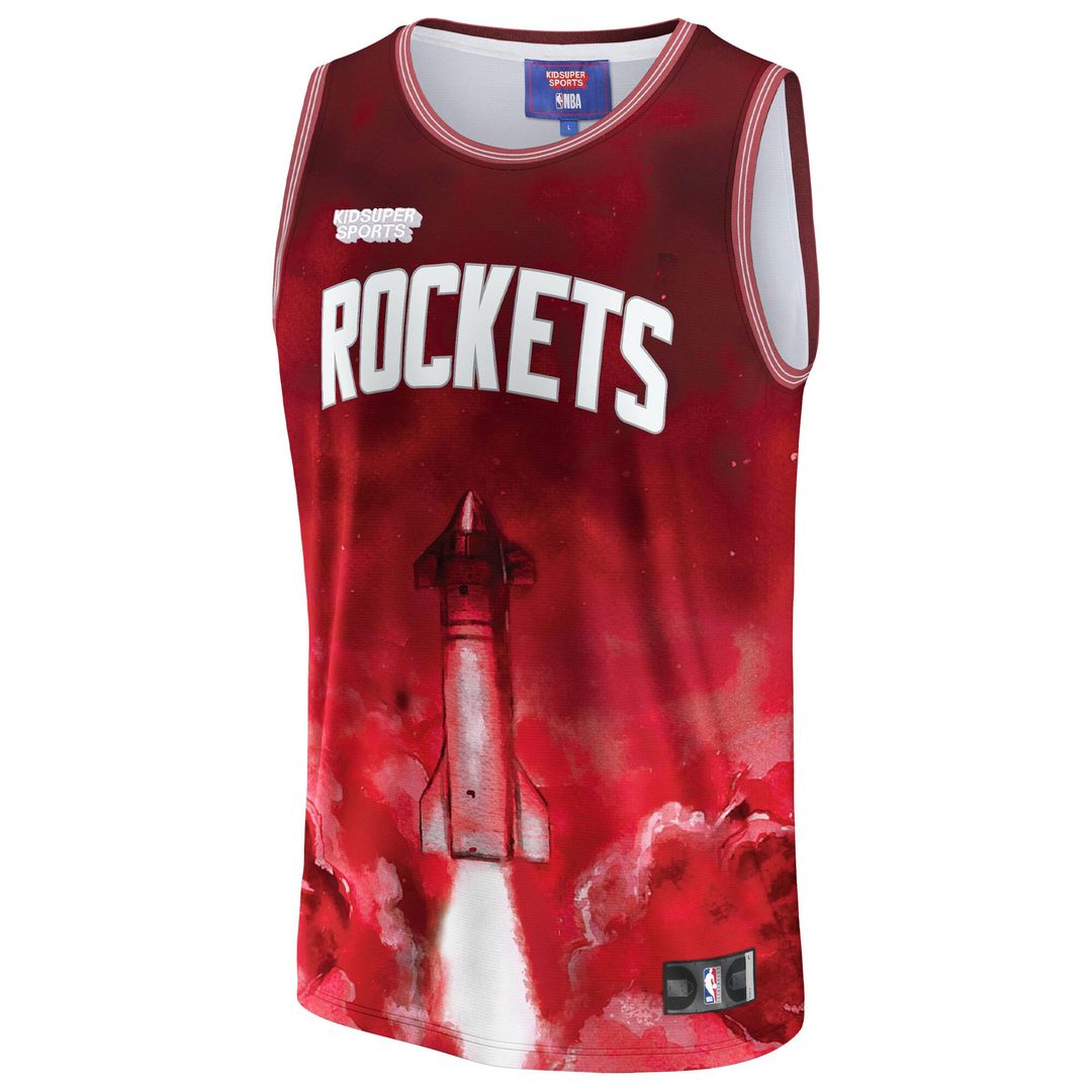 Houston Rockets NBA & KidSuper Studios by Fanatics Unisex Hometown Jersey - Red Official NBA Team Apparel Basketball Fan Gear