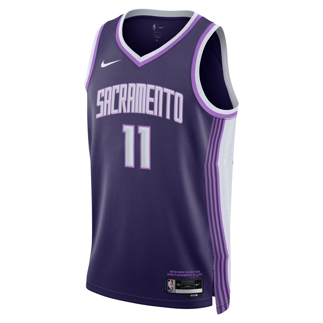 Domantas Sabonis Sacramento Kings Nike Unisex 2025/26 Swingman Jersey - Purple - City Edition Official NBA Team Apparel Basketball Fan Gear