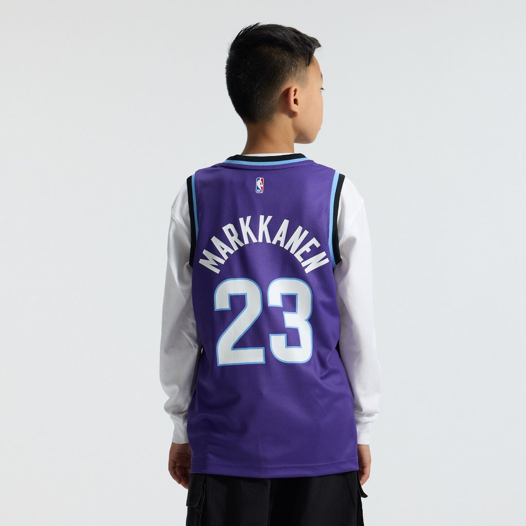Lauri Markkanen Utah Jazz Fanatics Youth Fast Break Replica Jersey - Icon Edition - Purple Official NBA Team Apparel Basketball Fan Gear