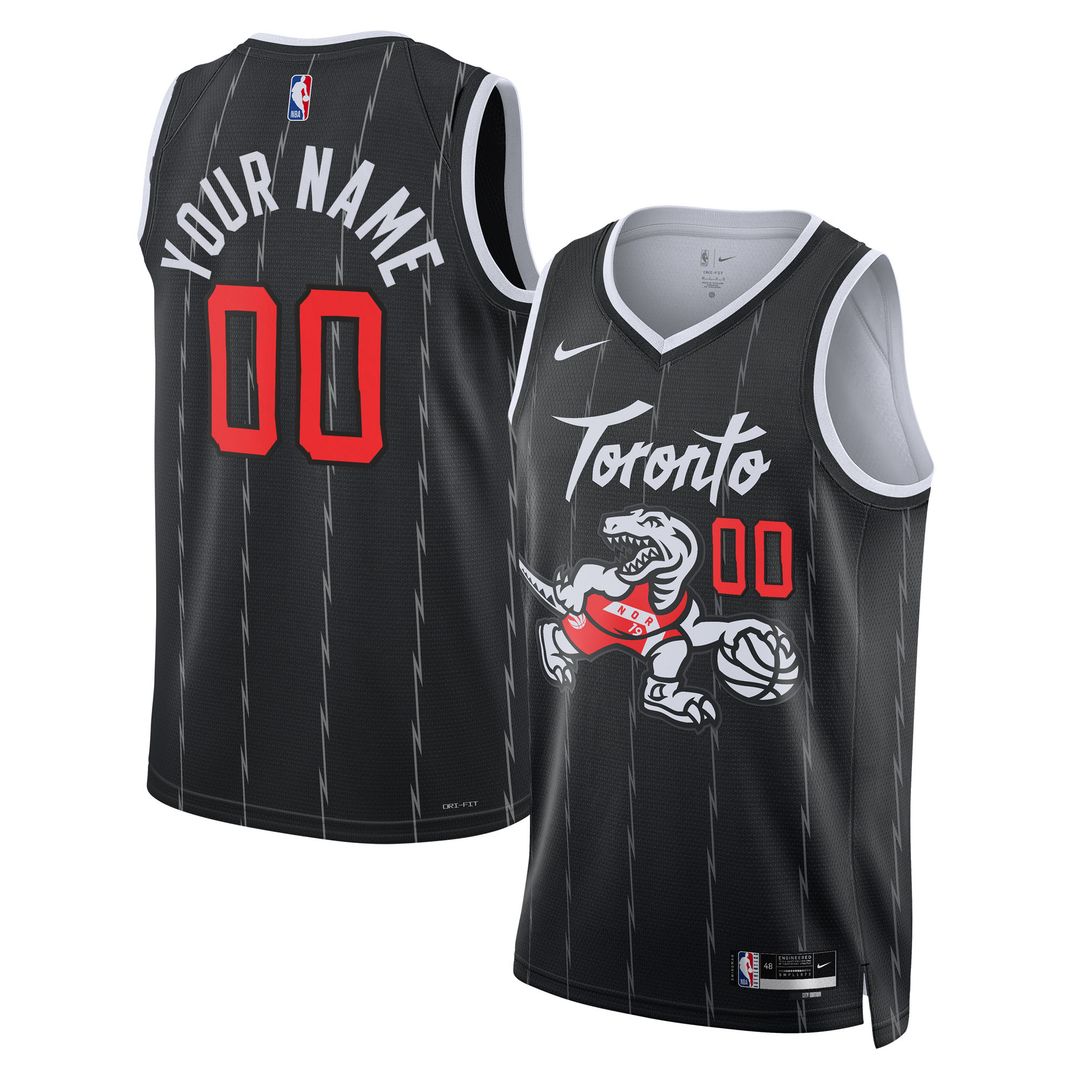 Toronto Raptors Nike Unisex 2025/26 City Edition Swingman Custom Jersey - Black Official NBA Team Apparel Basketball Fan Gear