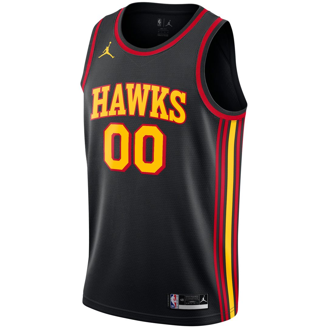 Atlanta Hawks Jordan Brand Swingman Custom Jersey - Statement Edition - Black Official NBA Team Apparel Basketball Fan Gear