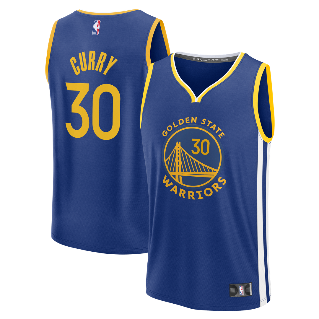 Stephen Curry Golden State Warriors Fanatics Fast Break Replica Jersey - Icon Edition - Royal Official NBA Team Apparel Basketball Fan Gear