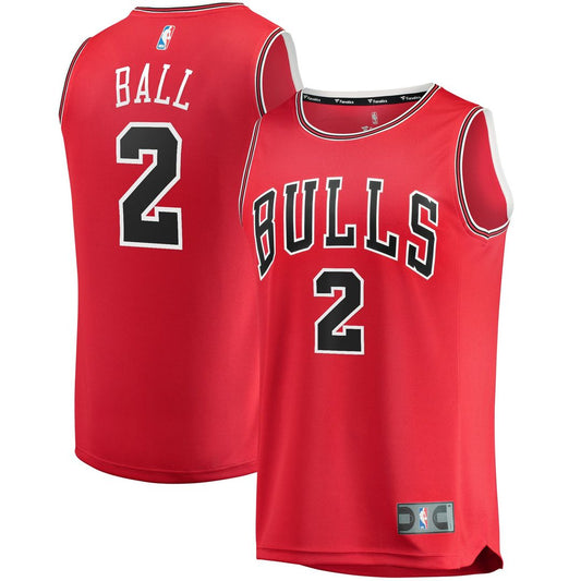 Lonzo Ball Chicago Bulls Fanatics Youth Fast Break Road Replica Jersey - Icon Edition - Red Official NBA Team Apparel Basketball Fan Gear