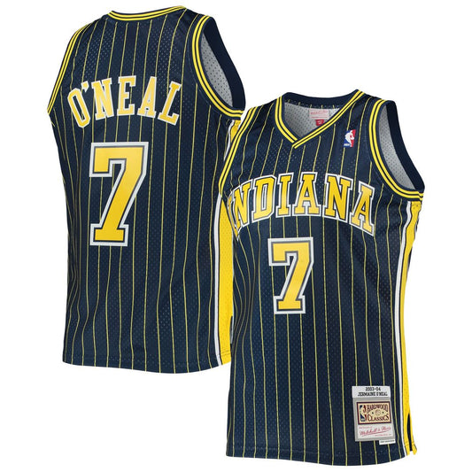 Jermaine O'Neal Indiana Pacers Mitchell & Ness 2003/04 Hardwood Classics Swingman Jersey - Navy Official NBA Team Apparel Basketball Fan Gear
