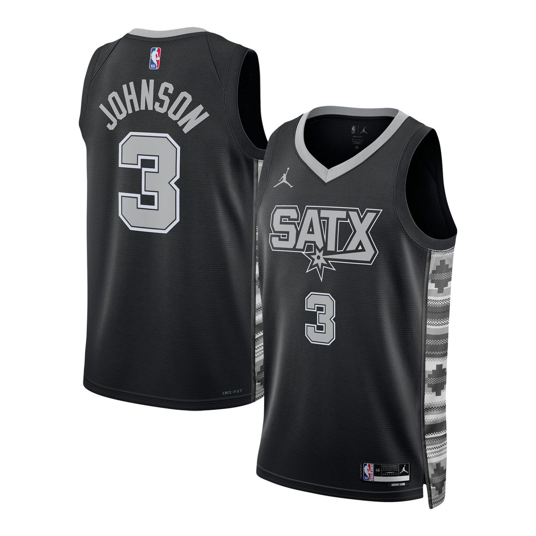 Keldon Johnson San Antonio Spurs Jordan Brand Unisex Swingman Jersey - Statement Edition - Black Official NBA Team Apparel Basketball Fan Gear
