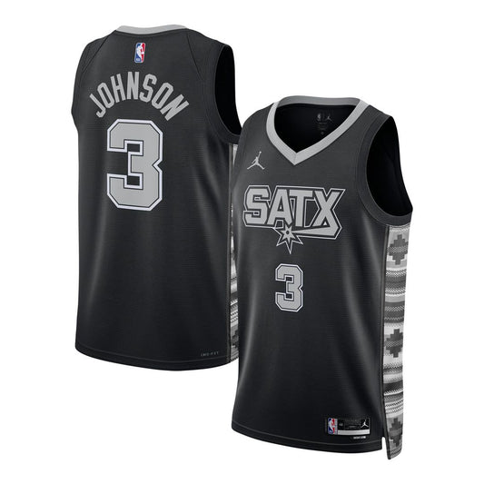 Keldon Johnson San Antonio Spurs Jordan Brand Unisex Swingman Jersey - Statement Edition - Black Official NBA Team Apparel Basketball Fan Gear