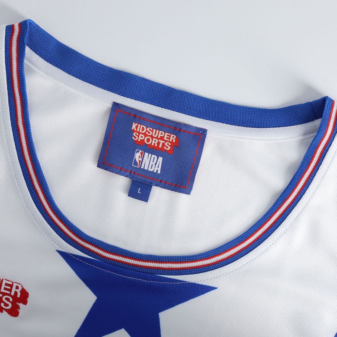 Philadelphia 76ers NBA & KidSuper Studios by Fanatics Unisex Hometown Jersey - White Official NBA Team Apparel Basketball Fan Gear