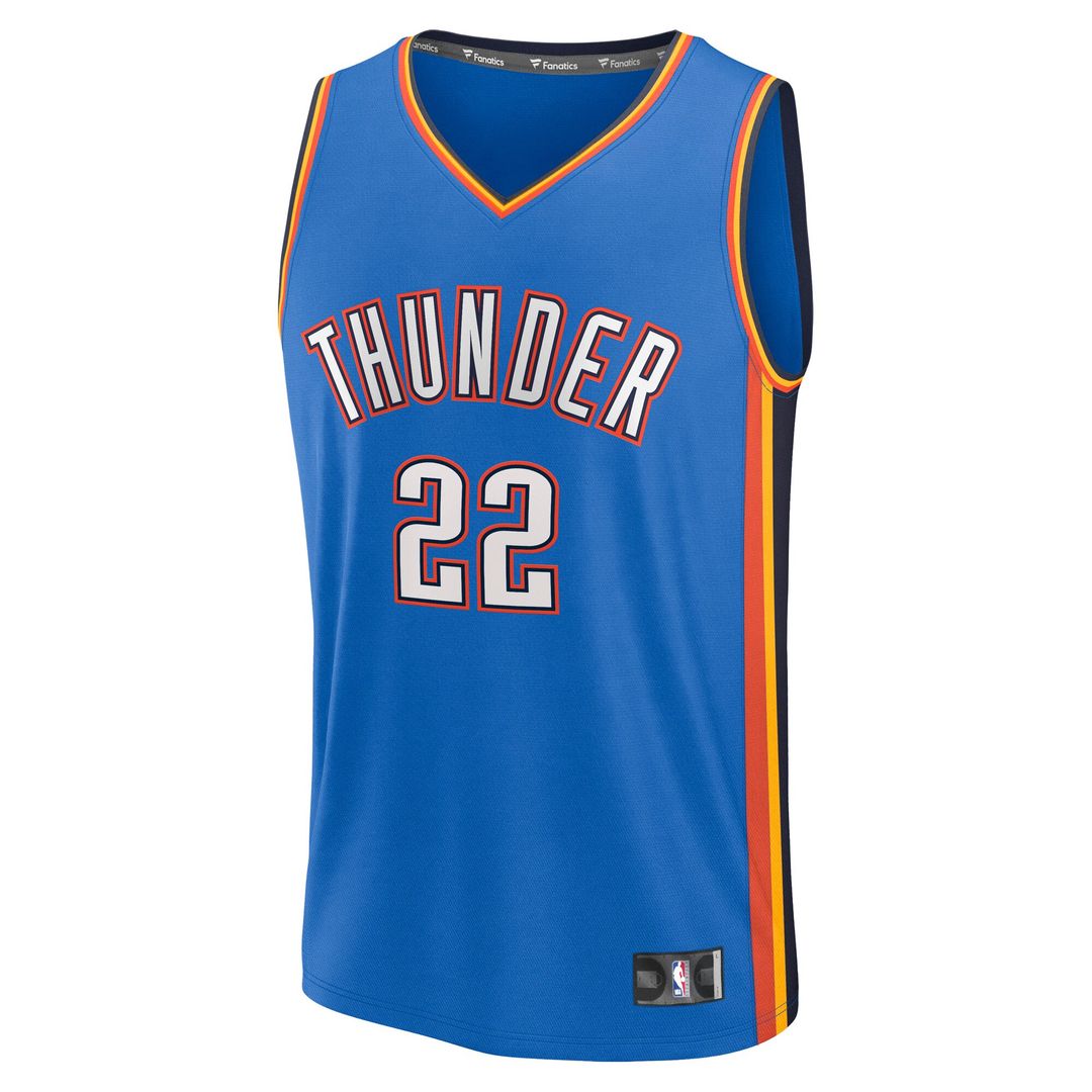 Cason Wallace Oklahoma City Thunder Fanatics Fast Break Replica Player Jersey - Icon Edition - Blue Official NBA Team Apparel Basketball Fan Gear